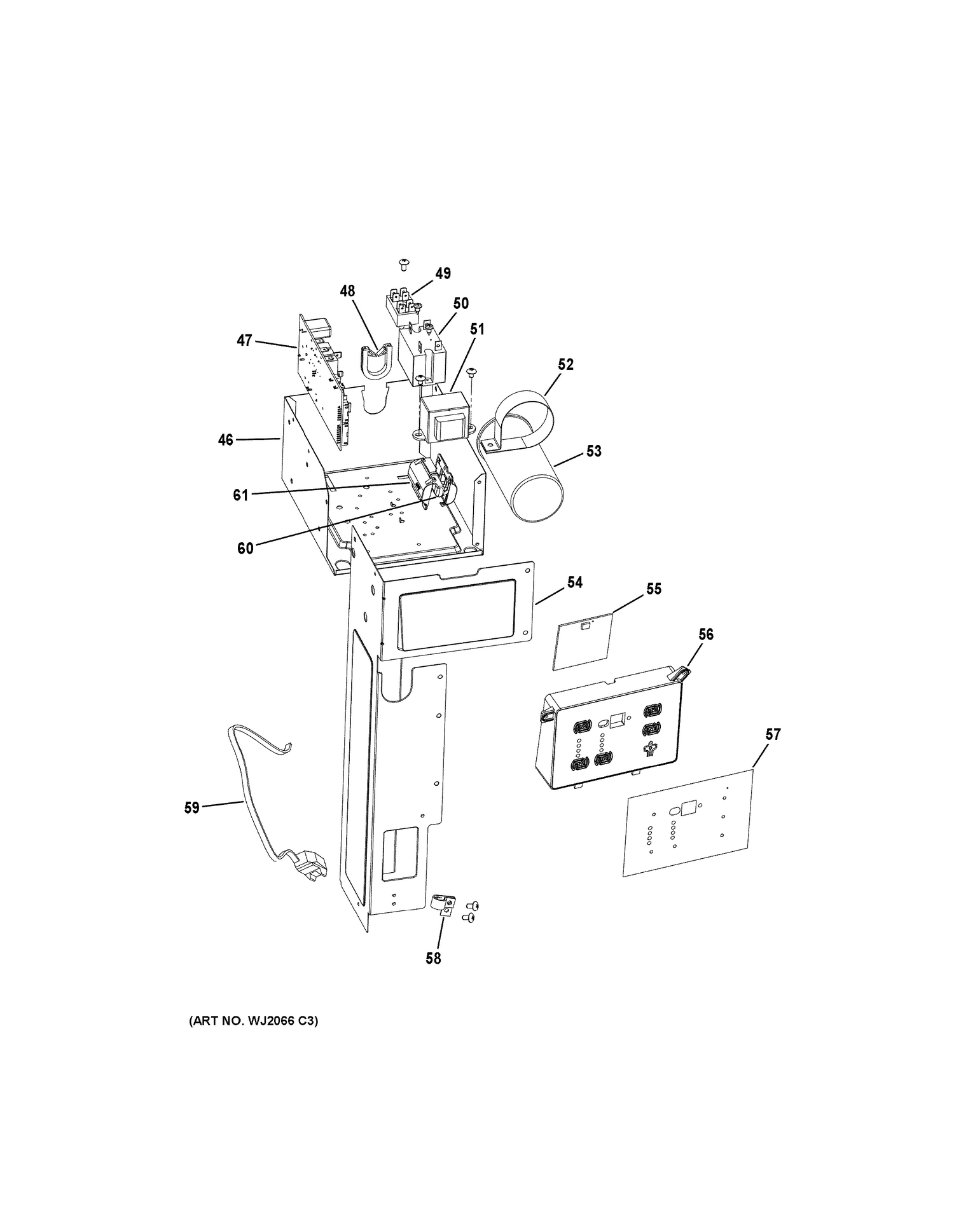 CONTROL PARTS Diagram and Parts List for AHS24DXL1  General Electric Air Conditioner