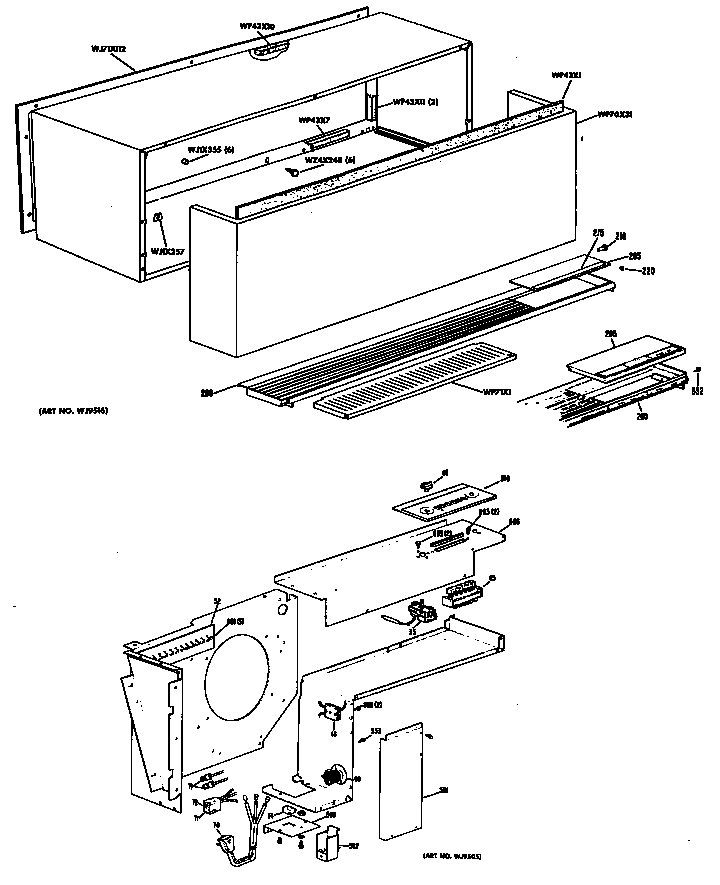 Cabinet Diagram and Parts List for A2B542SEAL1B  General Electric Air Conditioner
