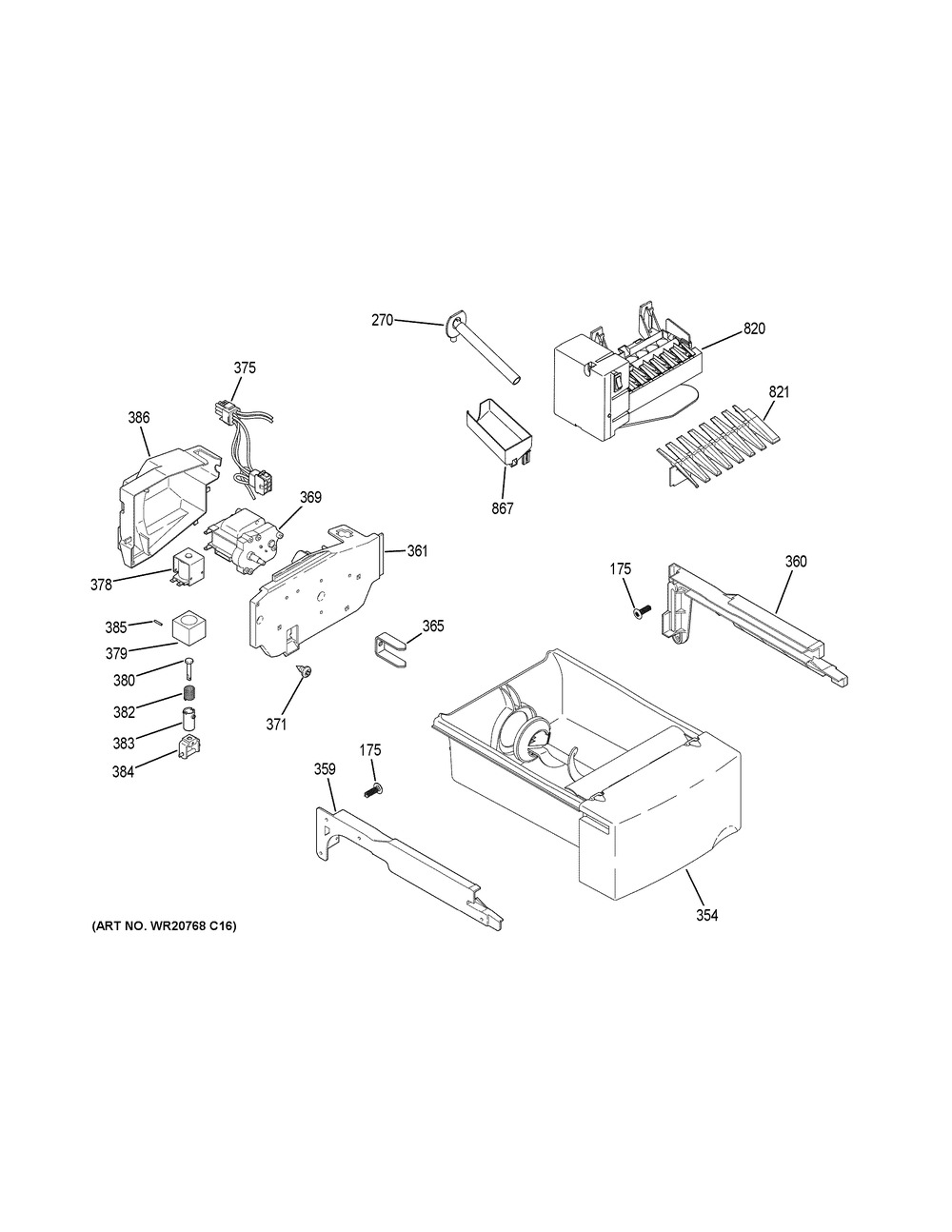 Ice Maker & Dispenser Diagram and Parts List for GSS25LSLKCSS  General Electric Refrigerator