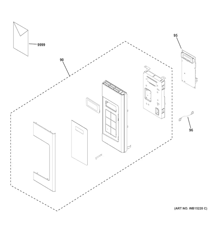 Control Parts Diagram and Parts List for JVM6172SF1SS  General Electric Microwave
