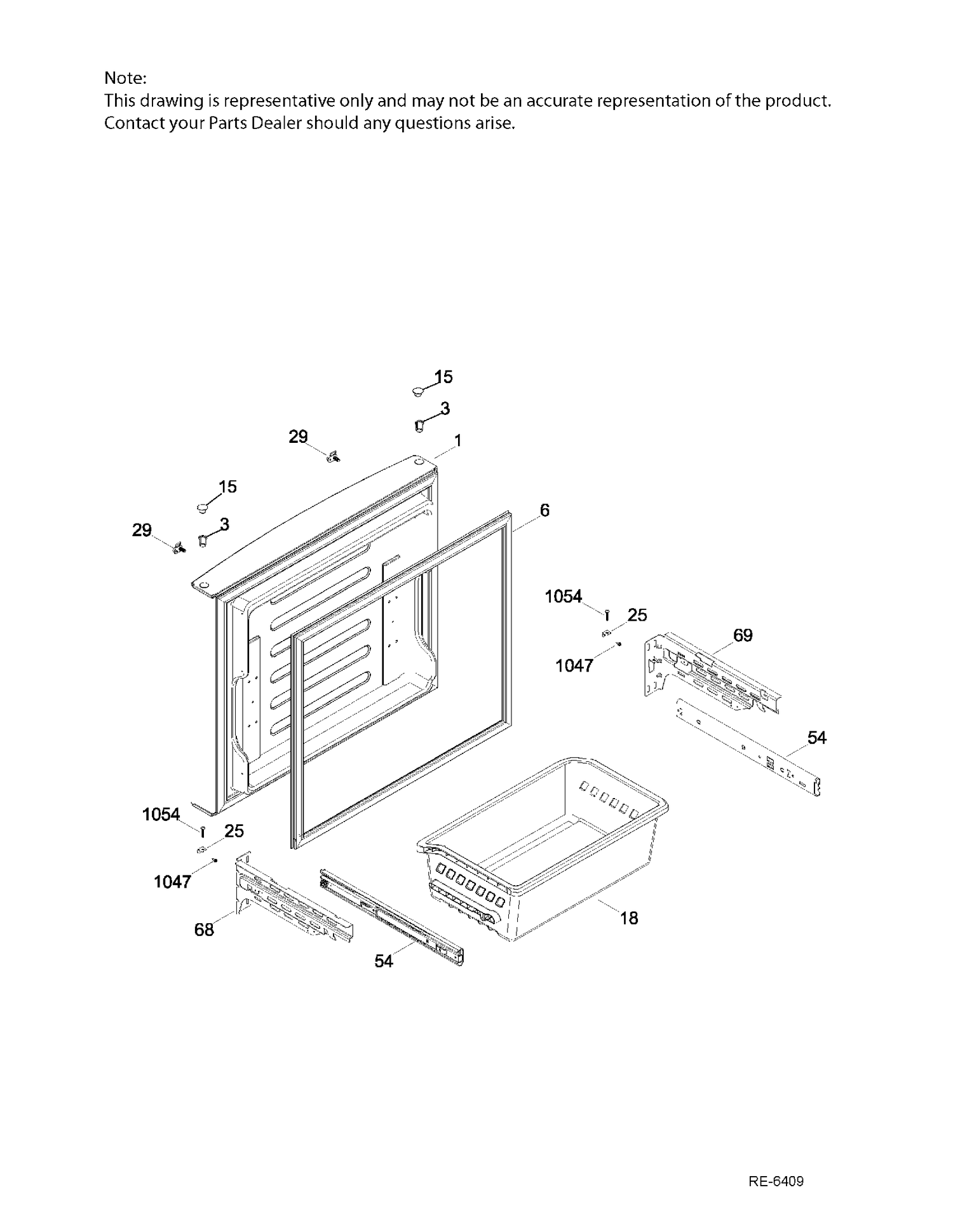 FZ DOOR Diagram and Parts List for DSRS3KGXGFGS  General Electric Refrigerator