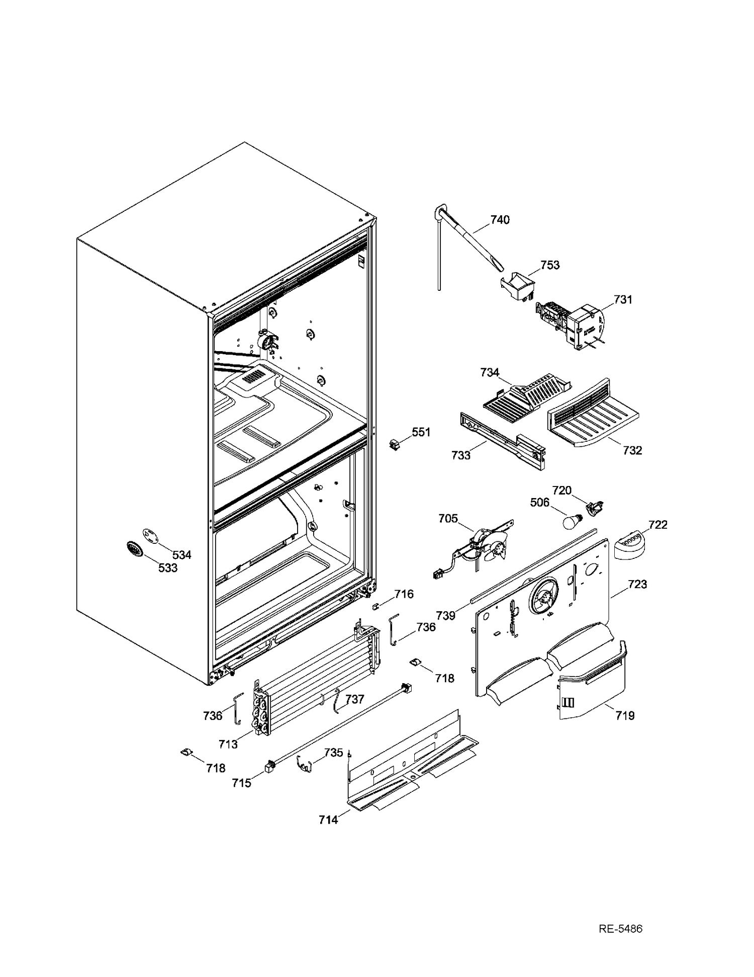 FZ FUNCTIONAL PARTS Diagram and Parts List for CNR22SSEAFES  General Electric Refrigerator