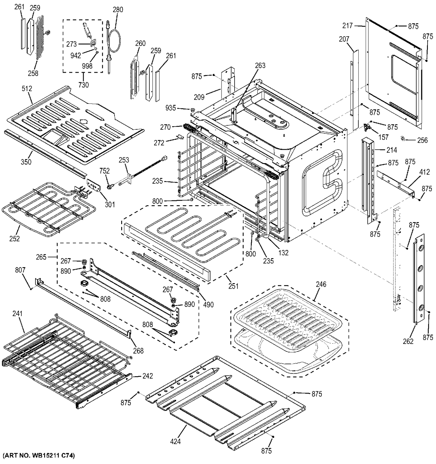 BODY PARTS Diagram and Parts List for ZET1FH1SS  General Electric Range