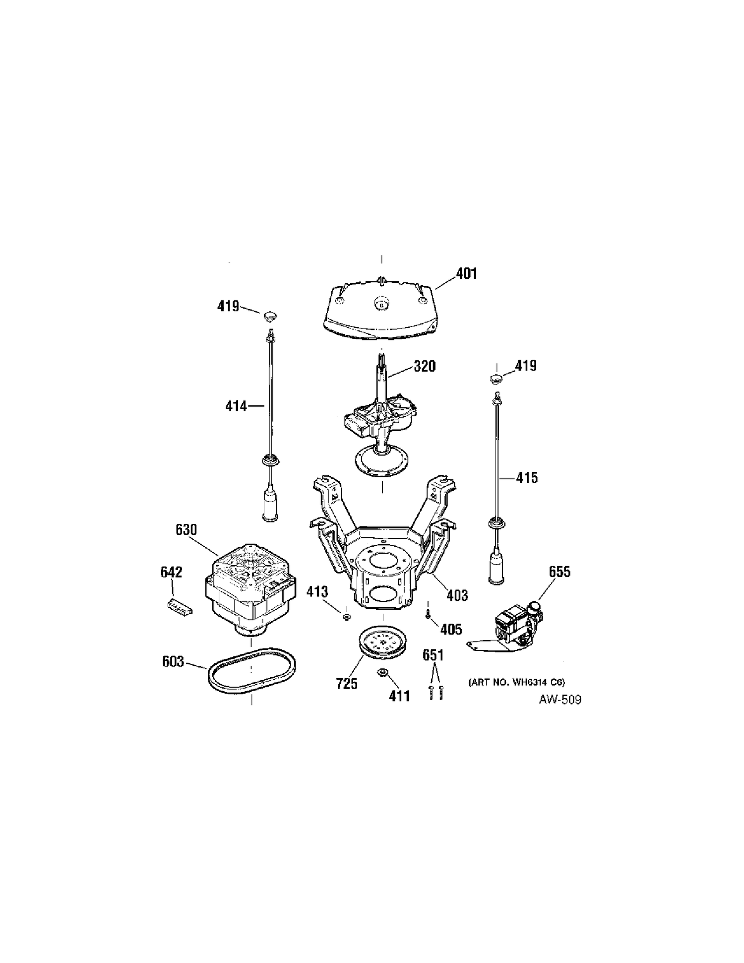 MOTOR Diagram and Parts List for GJSRP080D5WW  General Electric Washer