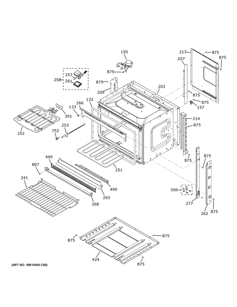 Body Parts Diagram and Parts List for JKS3000DN3WW  General Electric Wall Oven