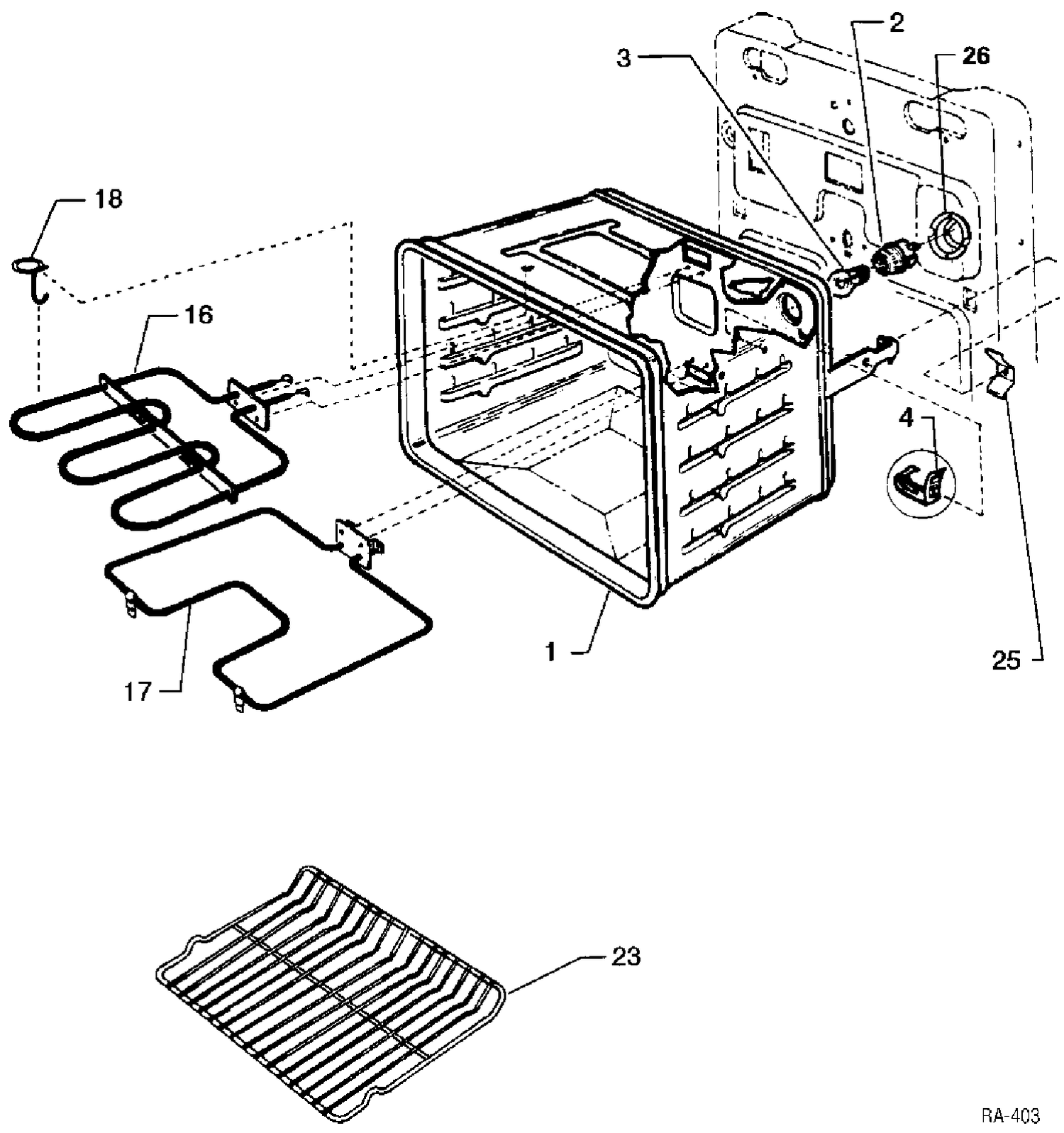 OVEN LINER PARTS Diagram and Parts List for YRMF2050SM-1  General Electric Range