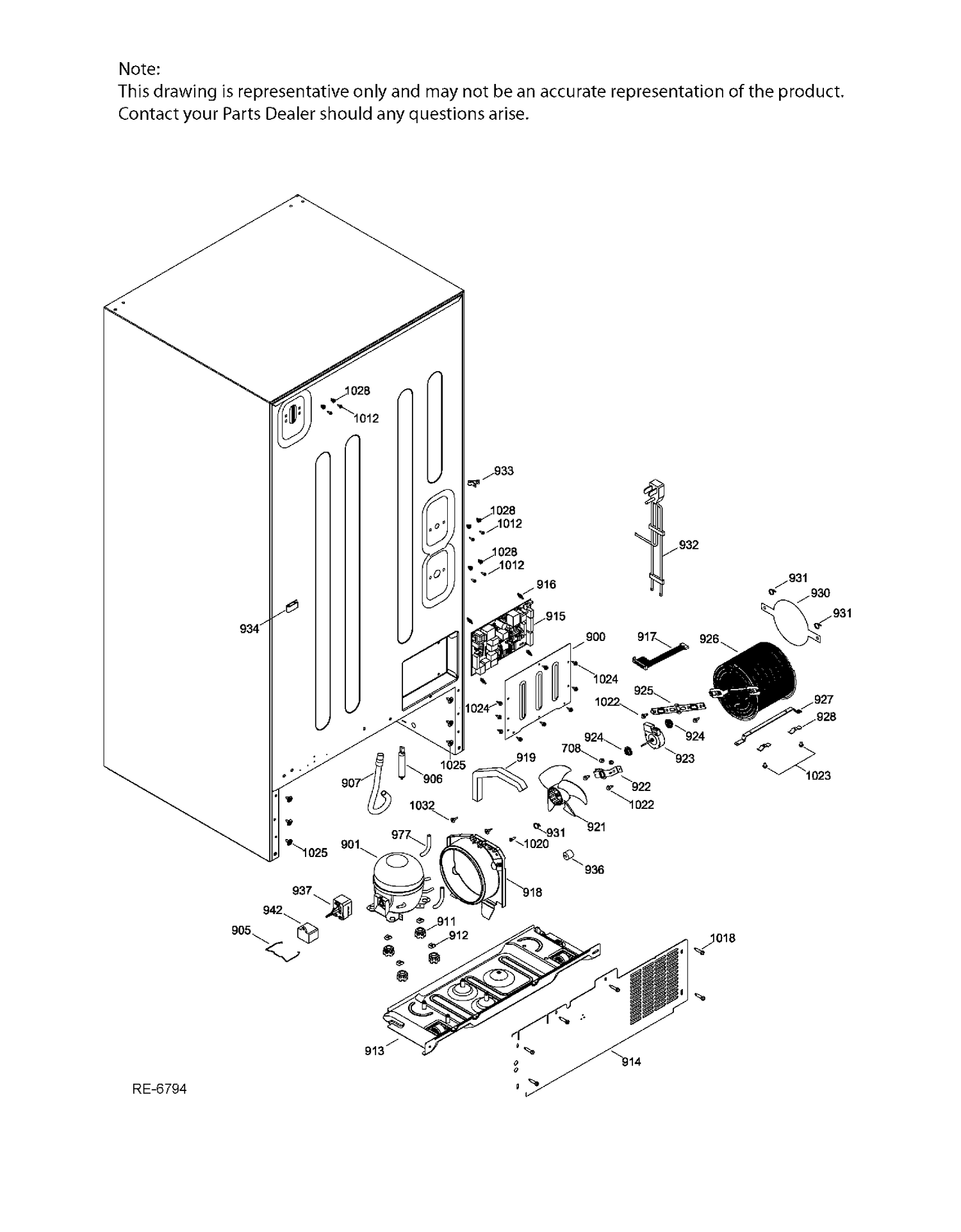 SEALED SYSTEM & MOTHERBOARD Diagram and Parts List for ADRS0MBZIRSS  General Electric Refrigerator