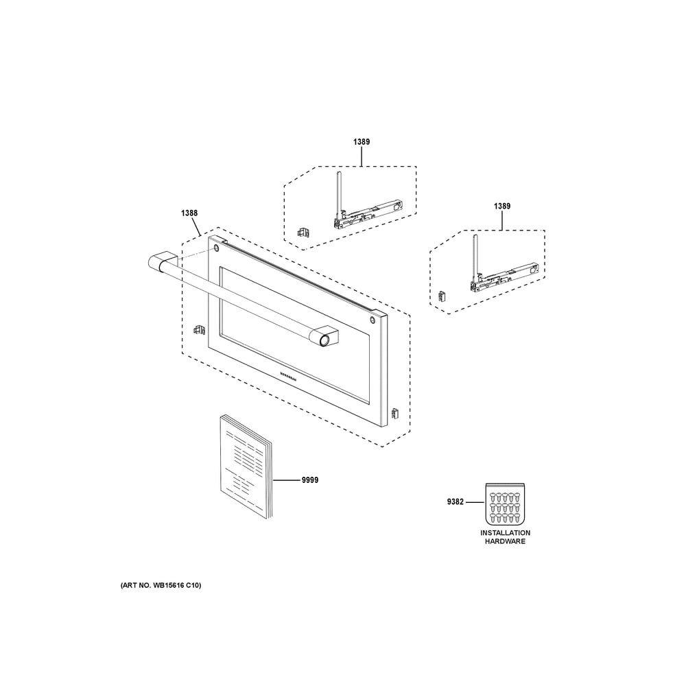Door Parts 2 Diagram and Parts List for ZSB9122V1SS  General Electric Microwave