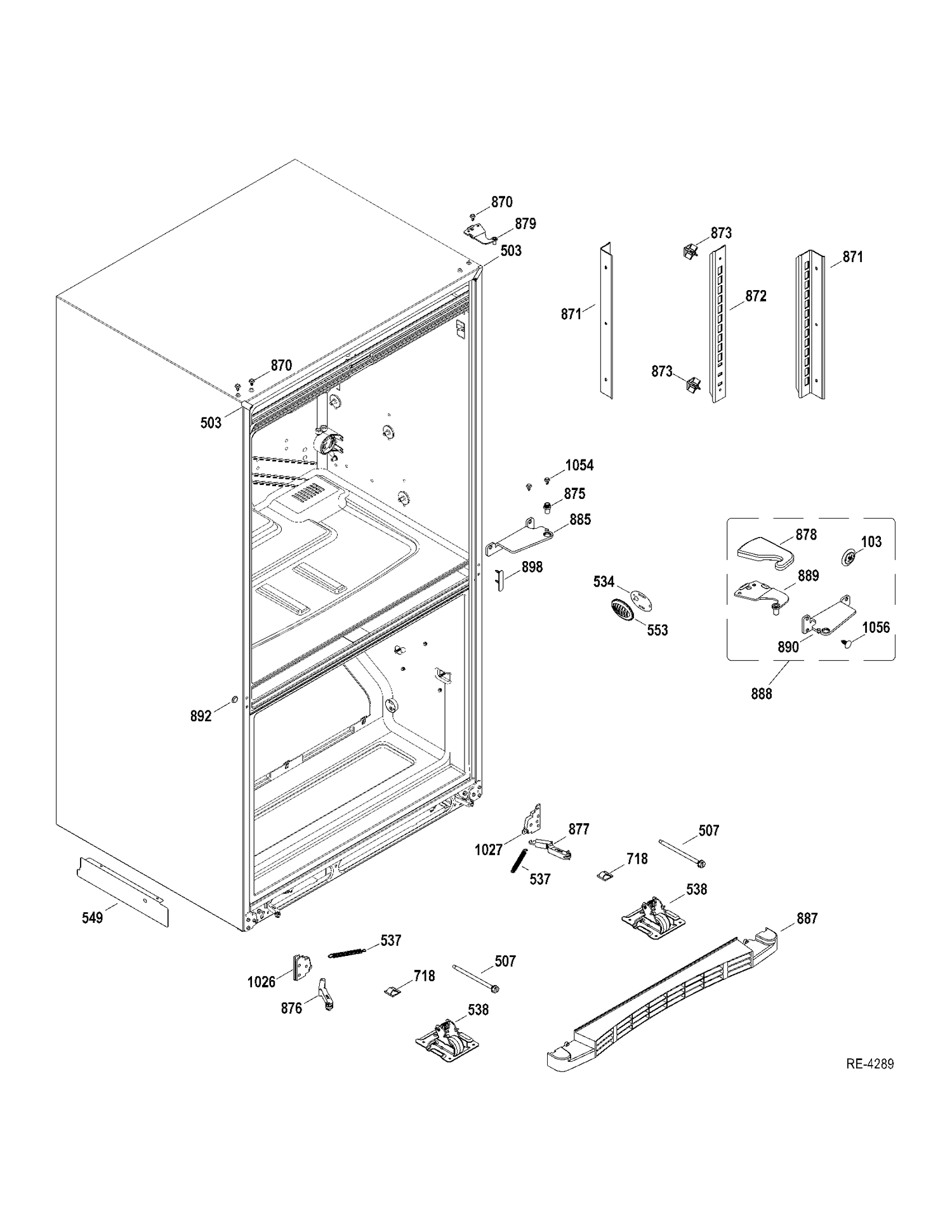 MISCELLANEOUS PARTS Diagram and Parts List for GDRS3KBYCRSS  General Electric Refrigerator