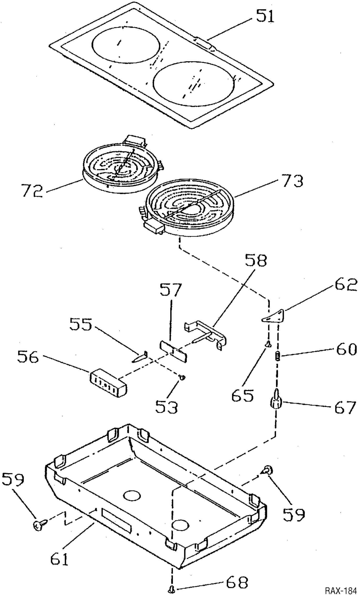 COOKTOP GROUP Diagram and Parts List for JXDR50V1WC  General Electric Range