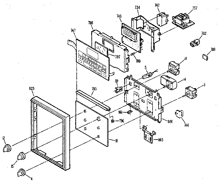 Control panel Diagram and Parts List for 3639878911KS  Kenmore Range