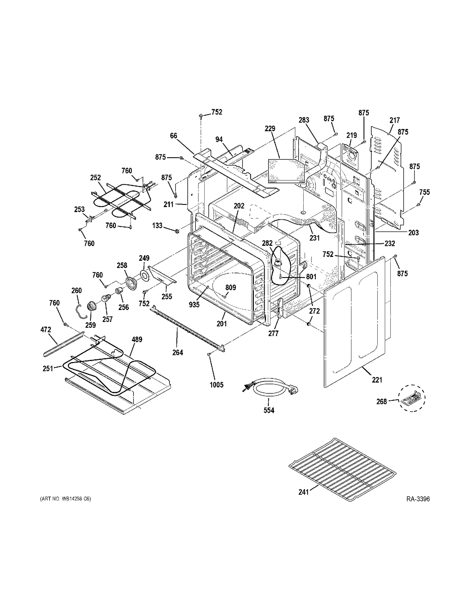BODY PARTS Diagram and Parts List for JCBP81DM3BB  General Electric Range