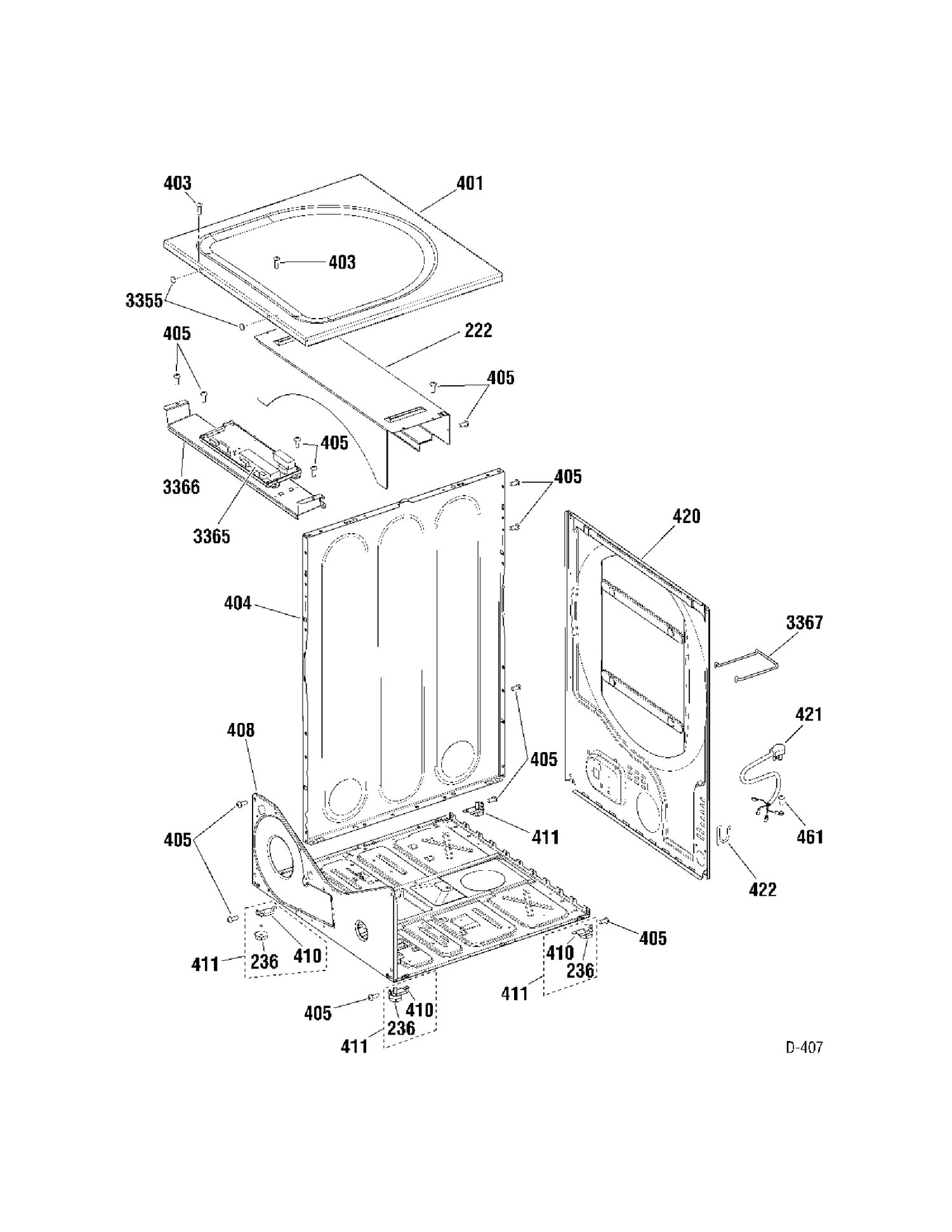CABINET Diagram and Parts List for PCVH565EH0GG  General Electric Dryer