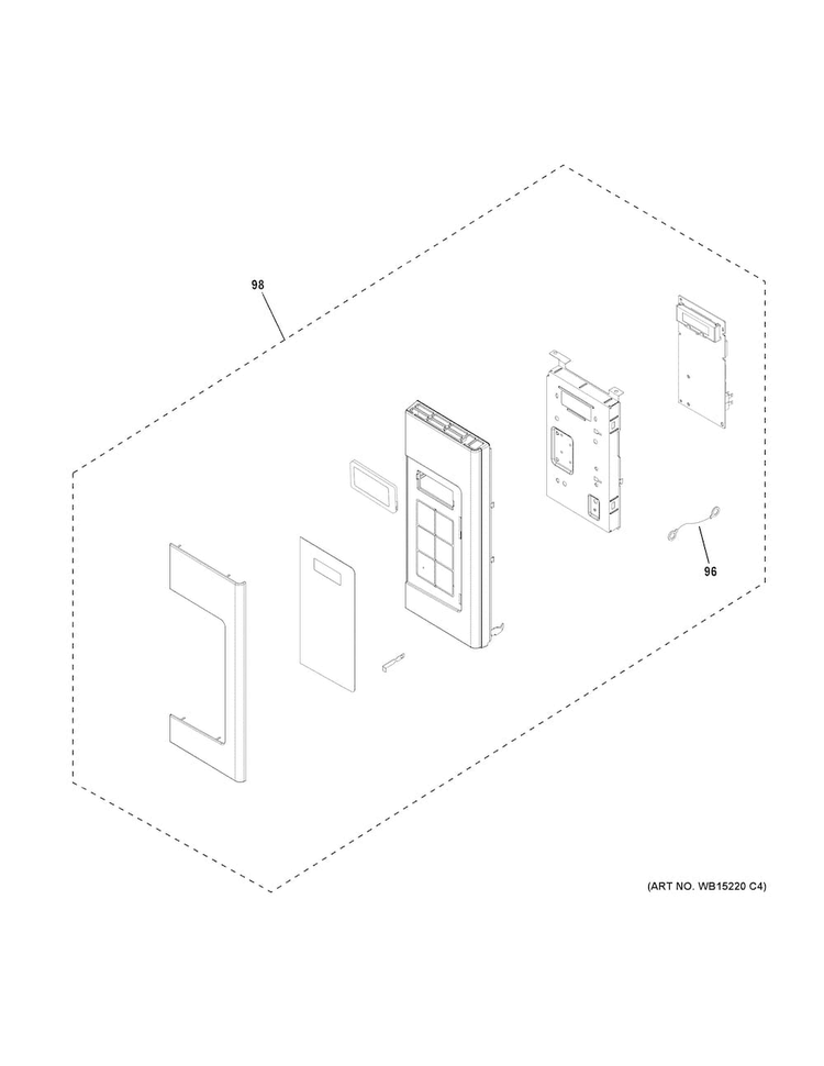 Control Parts Diagram and Parts List for JVM6175SK1SS  General Electric Microwave