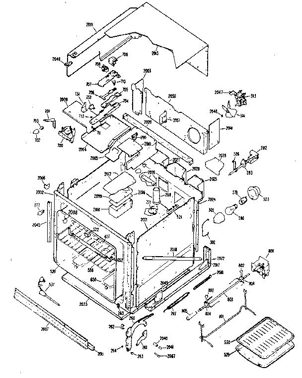Upper Oven Parts Diagram and Parts List for JKP16G0J3  General Electric Wall Oven