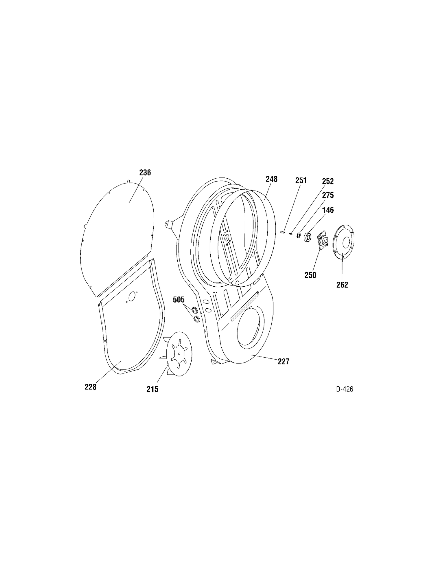 AIR DUCT Diagram and Parts List for RCKH315EFWW  General Electric Dryer