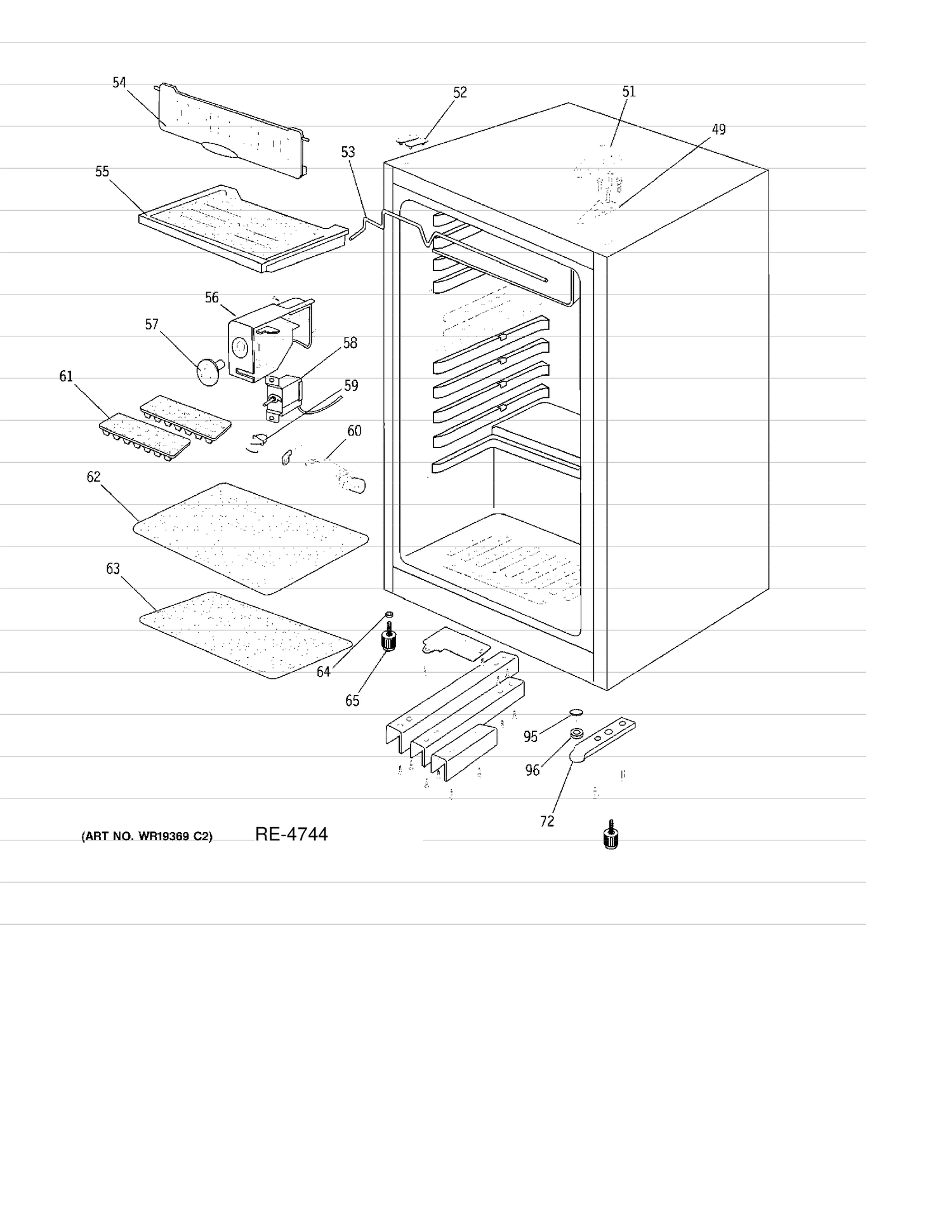 CABINET Diagram and Parts List for GMR06AAPCWW  General Electric Refrigerator