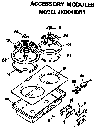 Accessory Modules Diagram and Parts List for JP678B9N1  General Electric Cooktop