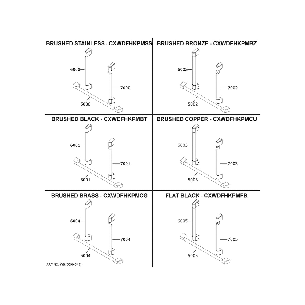 Cafe Customization Diagram and Parts List for CTD90FP4N5W2  General Electric Wall Oven
