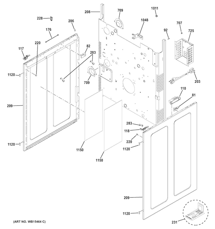 Body Parts Diagram and Parts List for JGB860EEJ3ES  General Electric Range