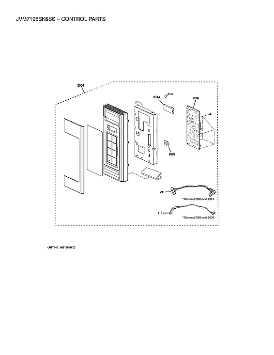 Control Parts Diagram and Parts List for JVM7195SK6SS  General Electric Microwave