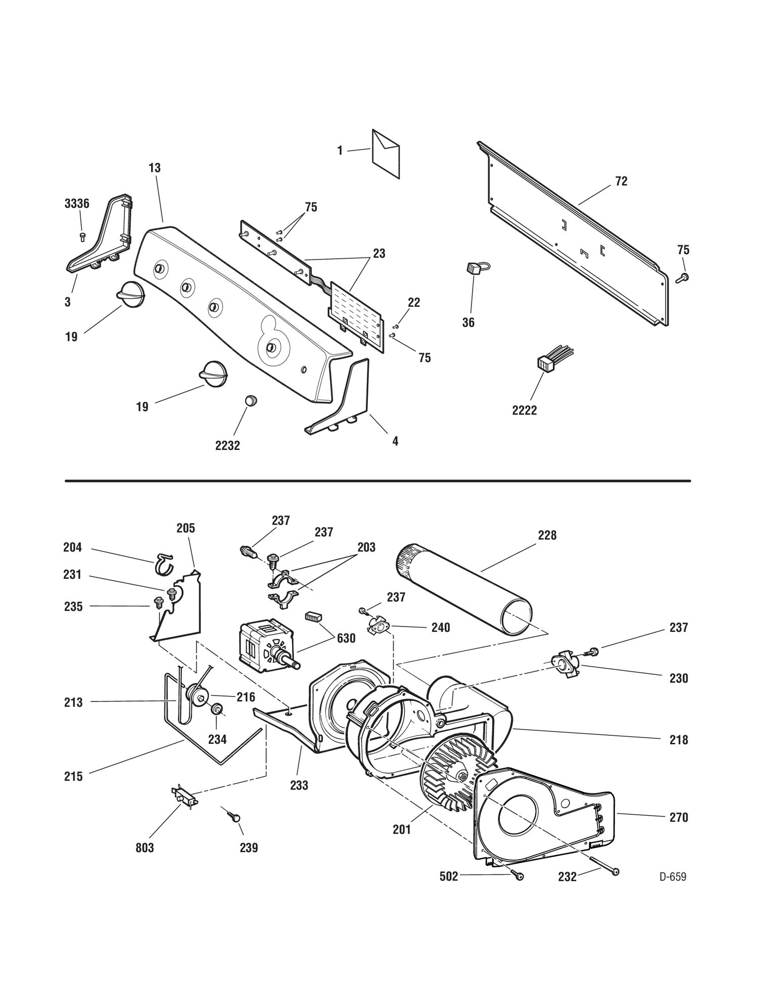 CONTROLS - DRIVE Diagram and Parts List for UPSE810GH8WT  General Electric Dryer