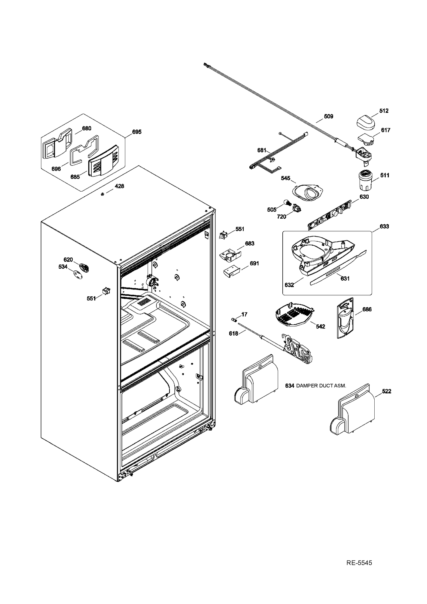 FF FUNCTIONAL PARTS Diagram and Parts List for PNR22LSEAFES  General Electric Refrigerator
