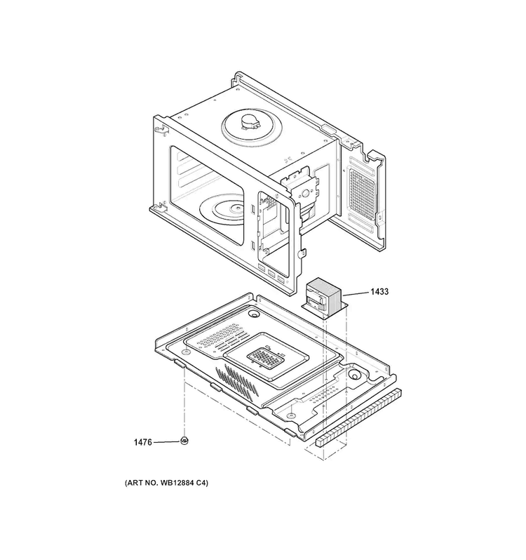 Interior Parts Diagram and Parts List for JEM3072SH1SS  General Electric Microwave