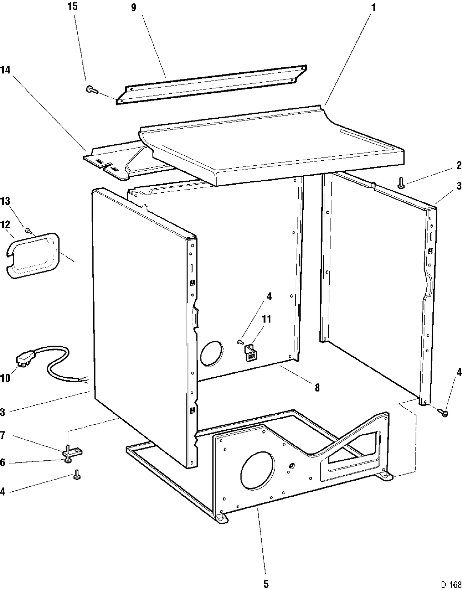 CABINET Diagram and Parts List for 633617  General Electric Dryer