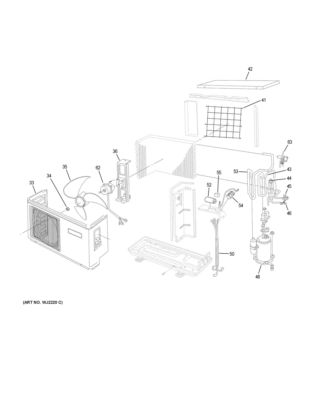 Room Air Conditioner Diagram and Parts List for HSU12XHK-W  General Electric Air Conditioner