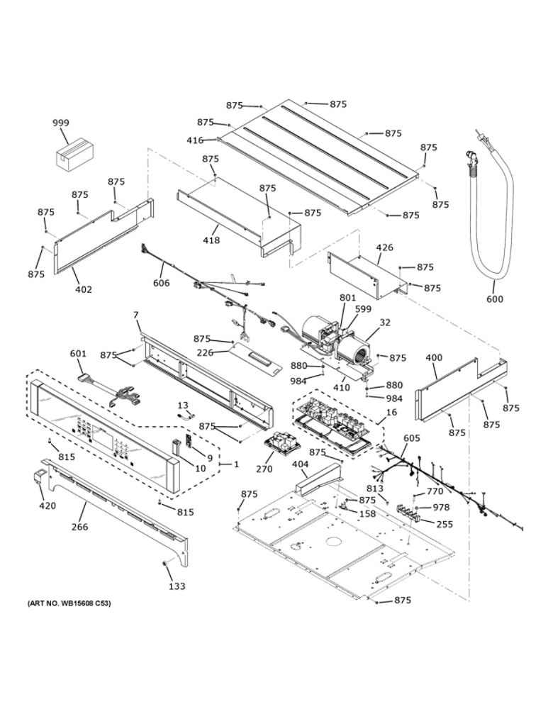 Control Panel Diagram and Parts List for JKD5000DN2WW  General Electric Wall Oven