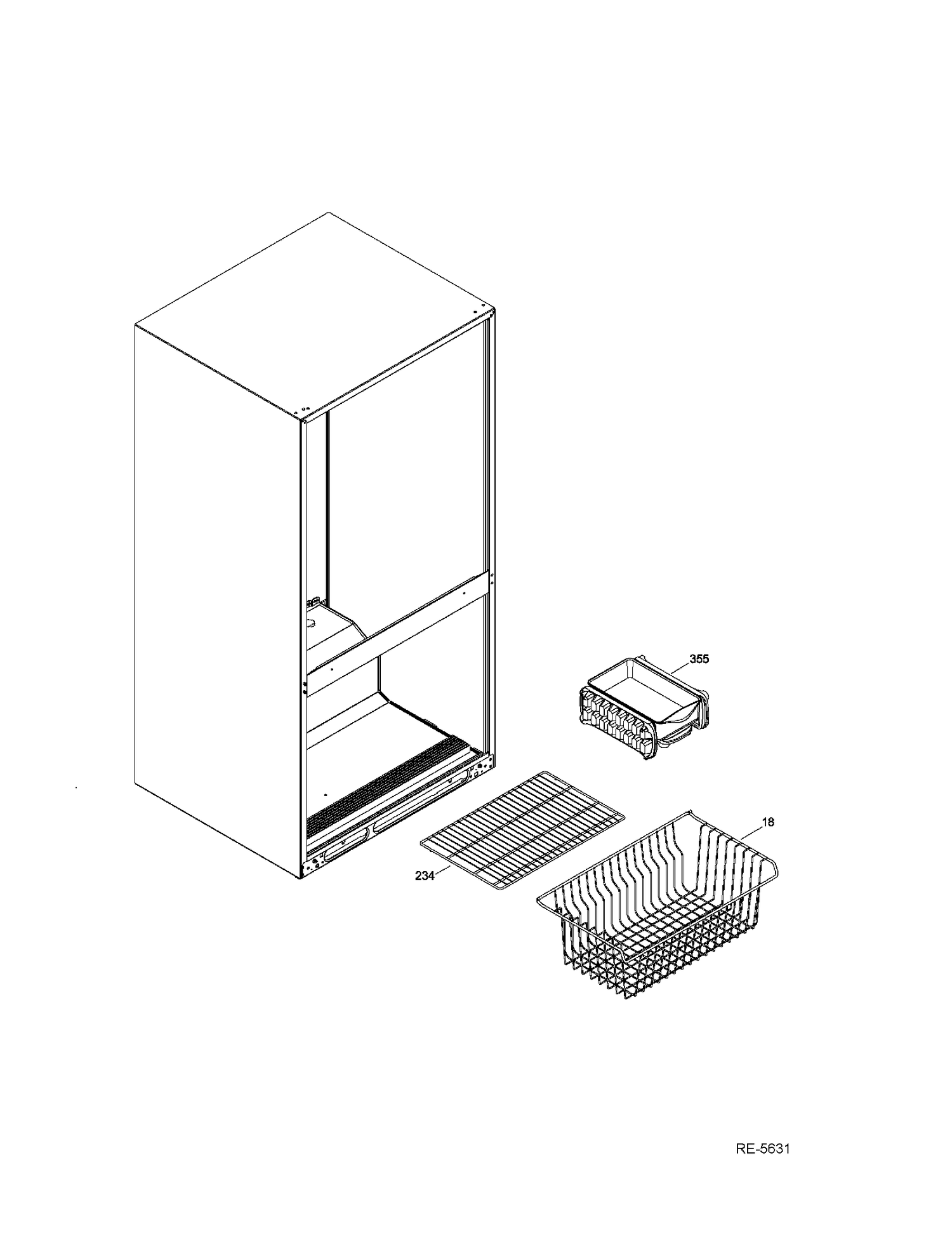 FZ BASKET Diagram and Parts List for MBR20DTHBRWW  General Electric Refrigerator