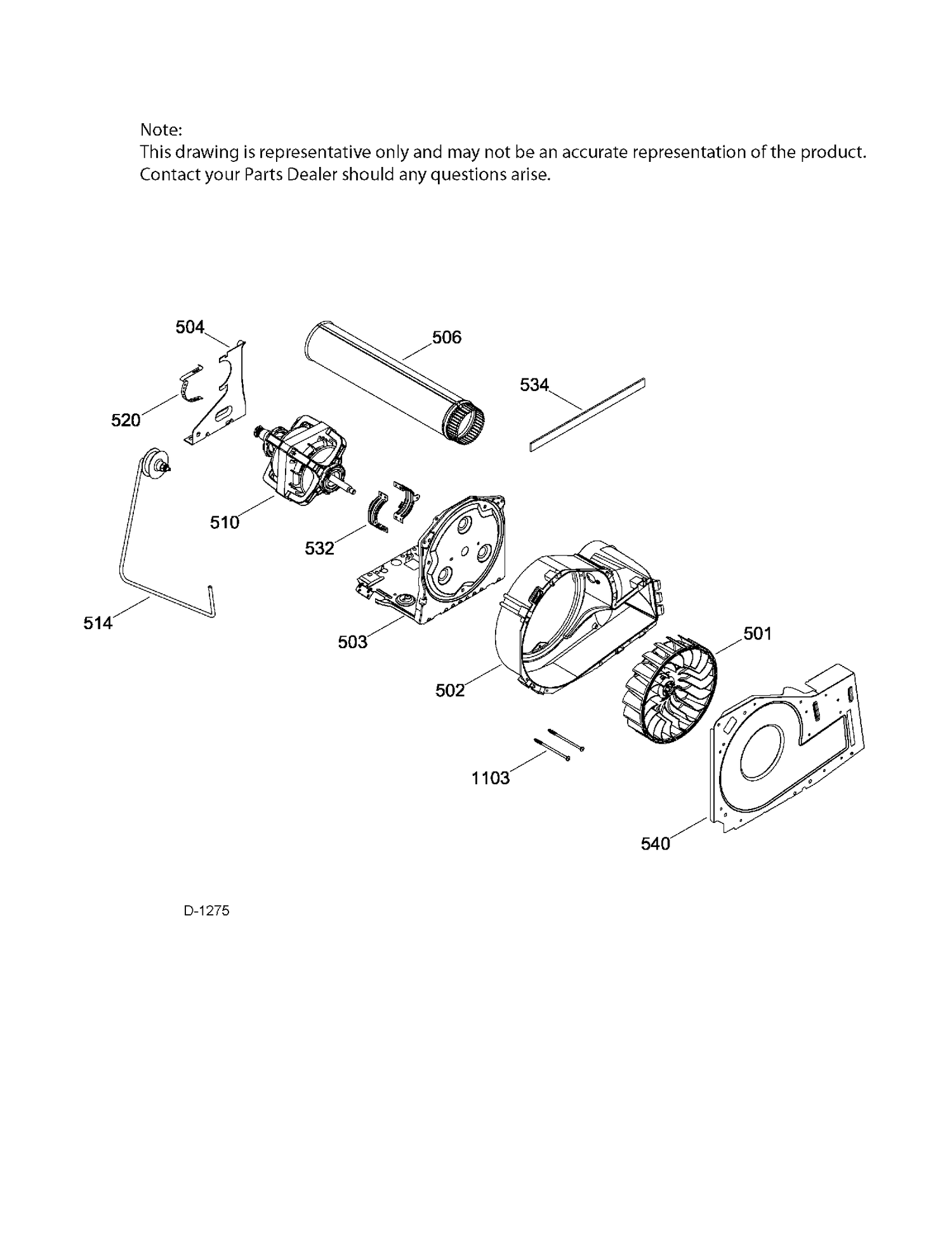 BLOWER & DRIVE ASM Diagram and Parts List for GTD45EAMJ2WS  General Electric Dryer