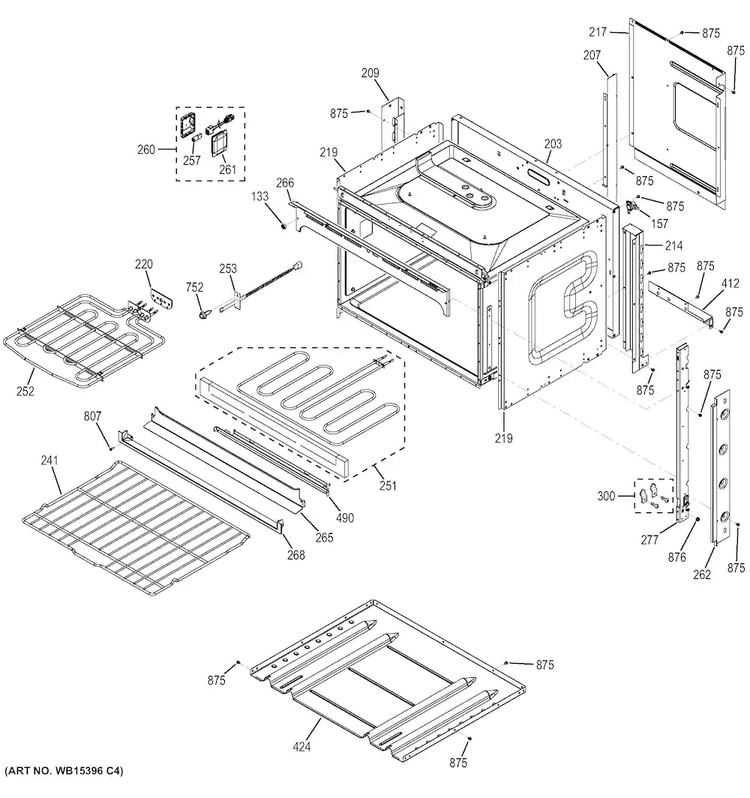 Body Parts Diagram and Parts List for JT3800SH3SS  General Electric Microwave Oven Combo