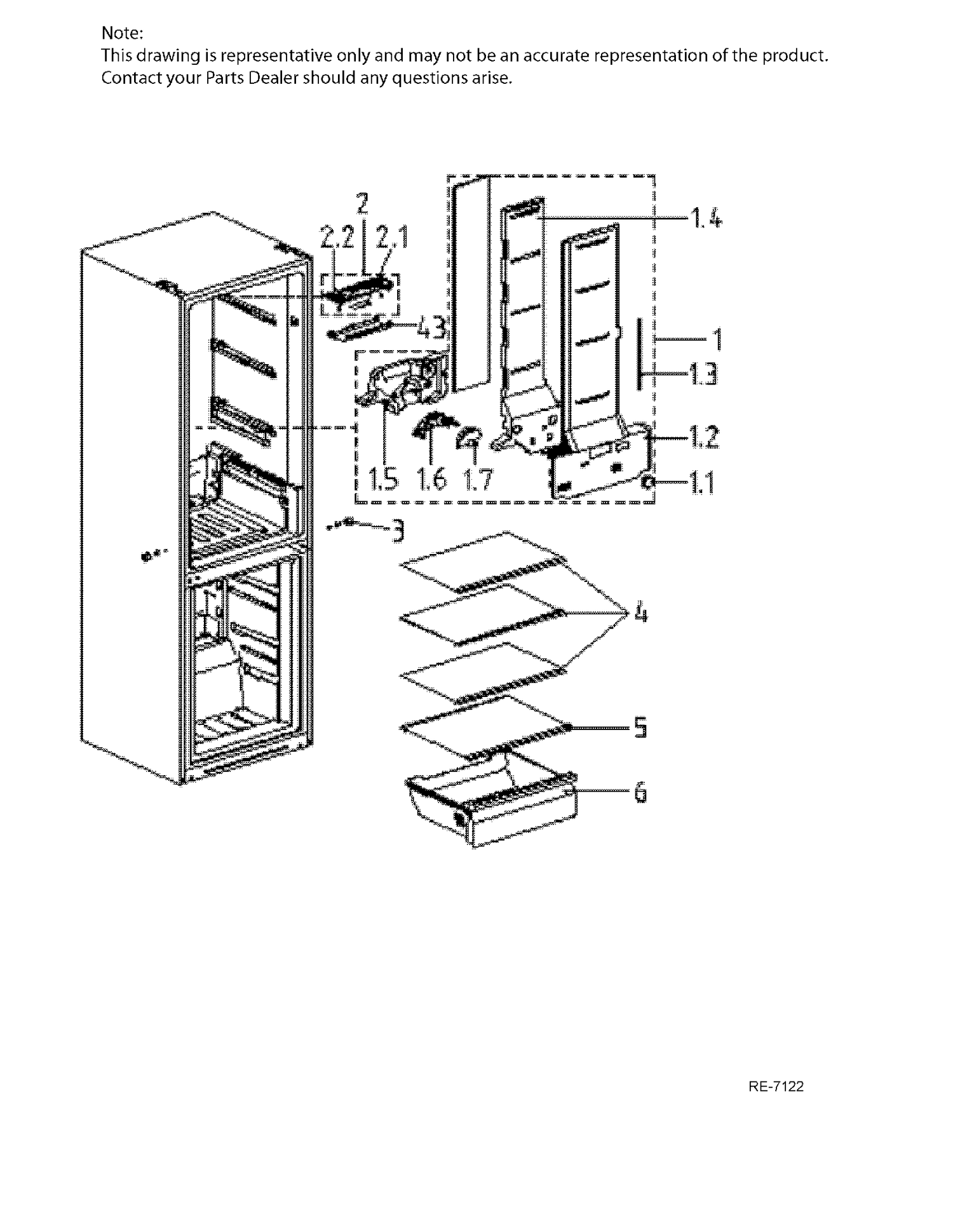 FF SHELVES Diagram and Parts List for MBE11DSLASS  General Electric Refrigerator