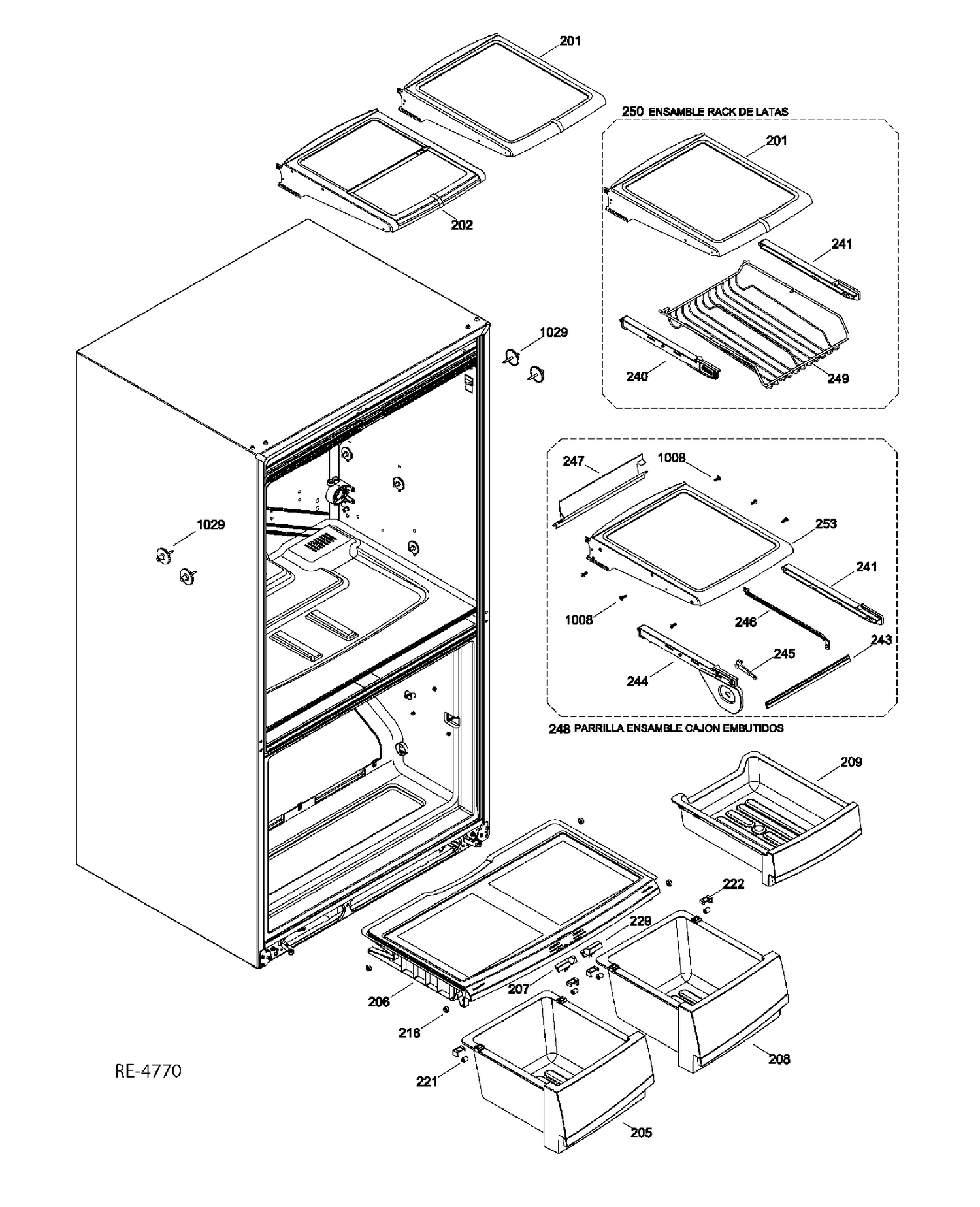 FRESH FOOD SHELVES Diagram and Parts List for PFRS2MJXBSS  General Electric Refrigerator