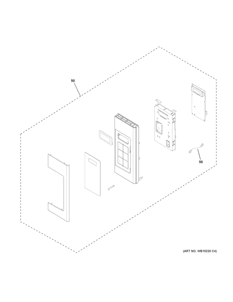 Control Parts Diagram and Parts List for JVM6175EK1ES  General Electric Microwave