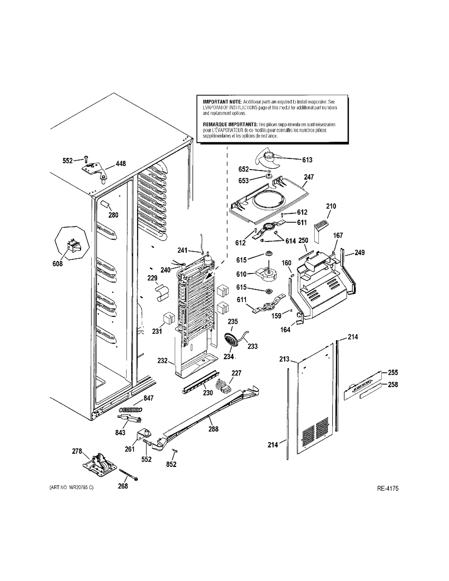 FZ SECTION Diagram and Parts List for PSE26KGECEWW  General Electric Refrigerator
