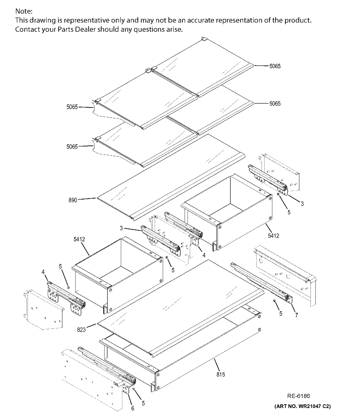 FF SHELVES Diagram and Parts List for ZIP360NHB  General Electric Refrigerator