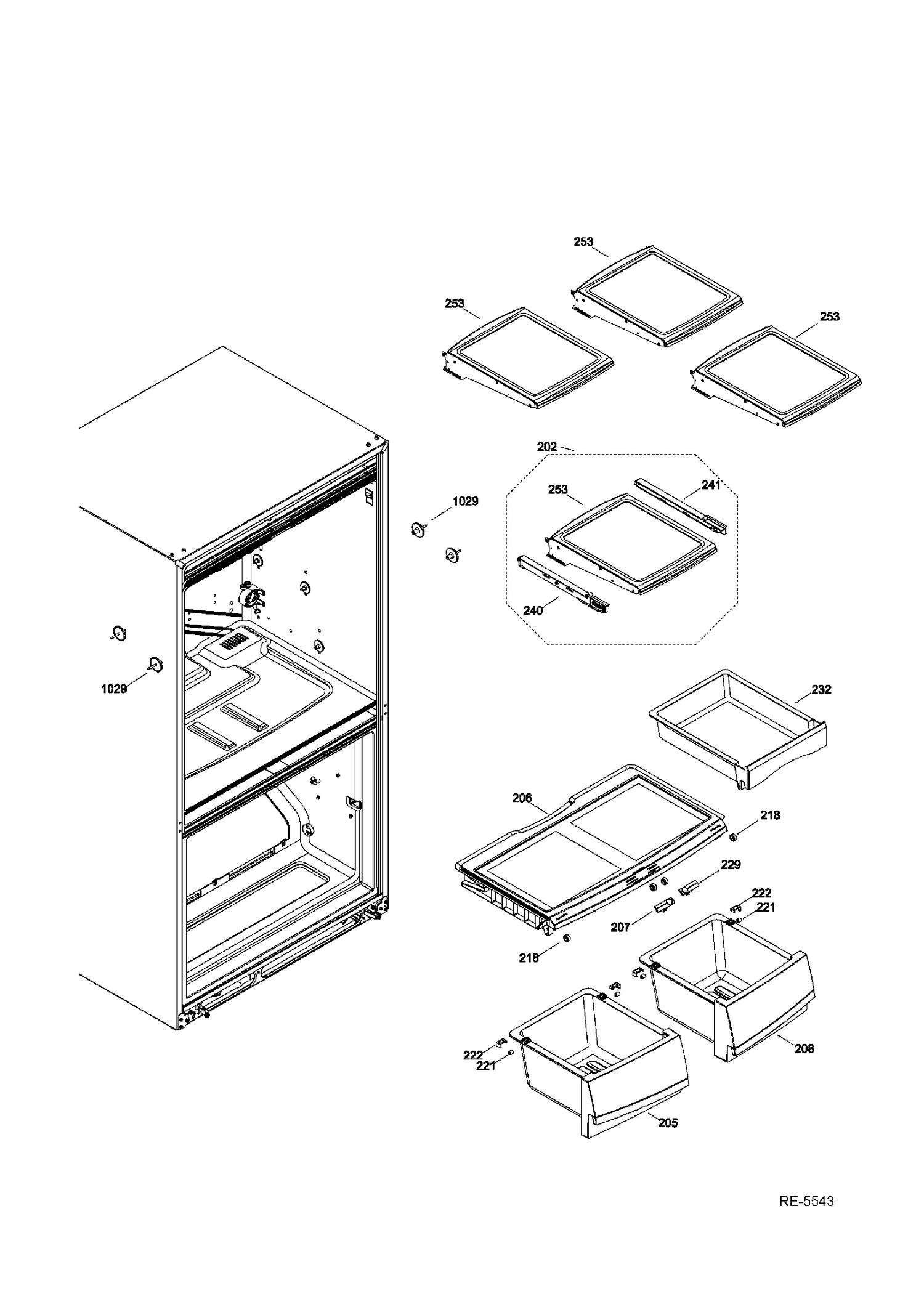 FF SHELVES Diagram and Parts List for PNR22MSEAFES  General Electric Refrigerator