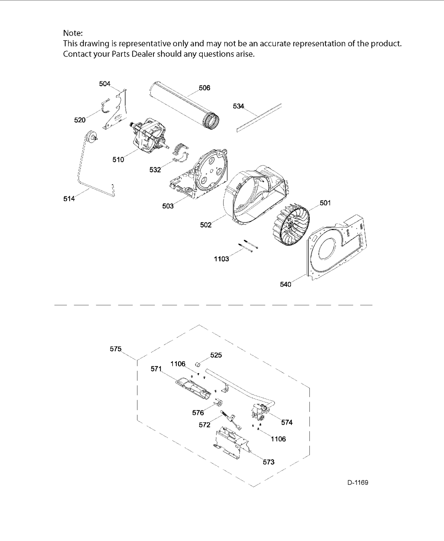 BLOWER & DRIVE ASM Diagram and Parts List for GTD45GAMJ1WS  General Electric Dryer