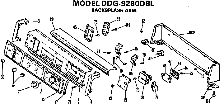 Backsplash For Ddg9280dbl Diagram and Parts List for DDG8180DBL  General Electric Dryer