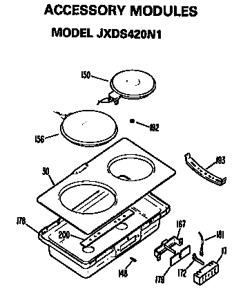 Accessory Modules Diagram and Parts List for JP678B9N1  General Electric Cooktop