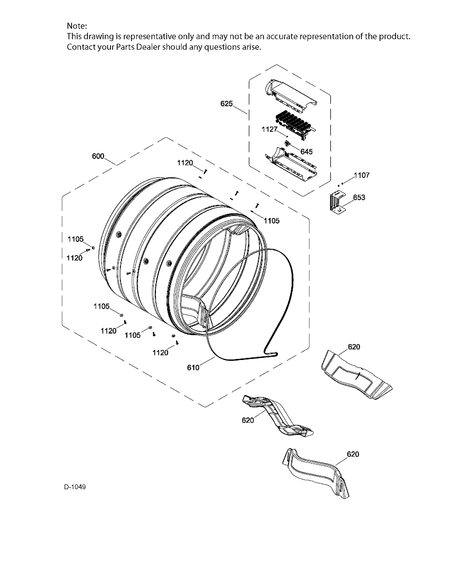 DRUM Diagram and Parts List for GTD81GSMJ0WS  General Electric Dryer