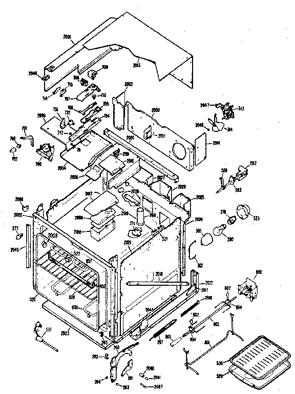 Upper Oven Parts Diagram and Parts List for JKP38G0J3  General Electric Wall Oven