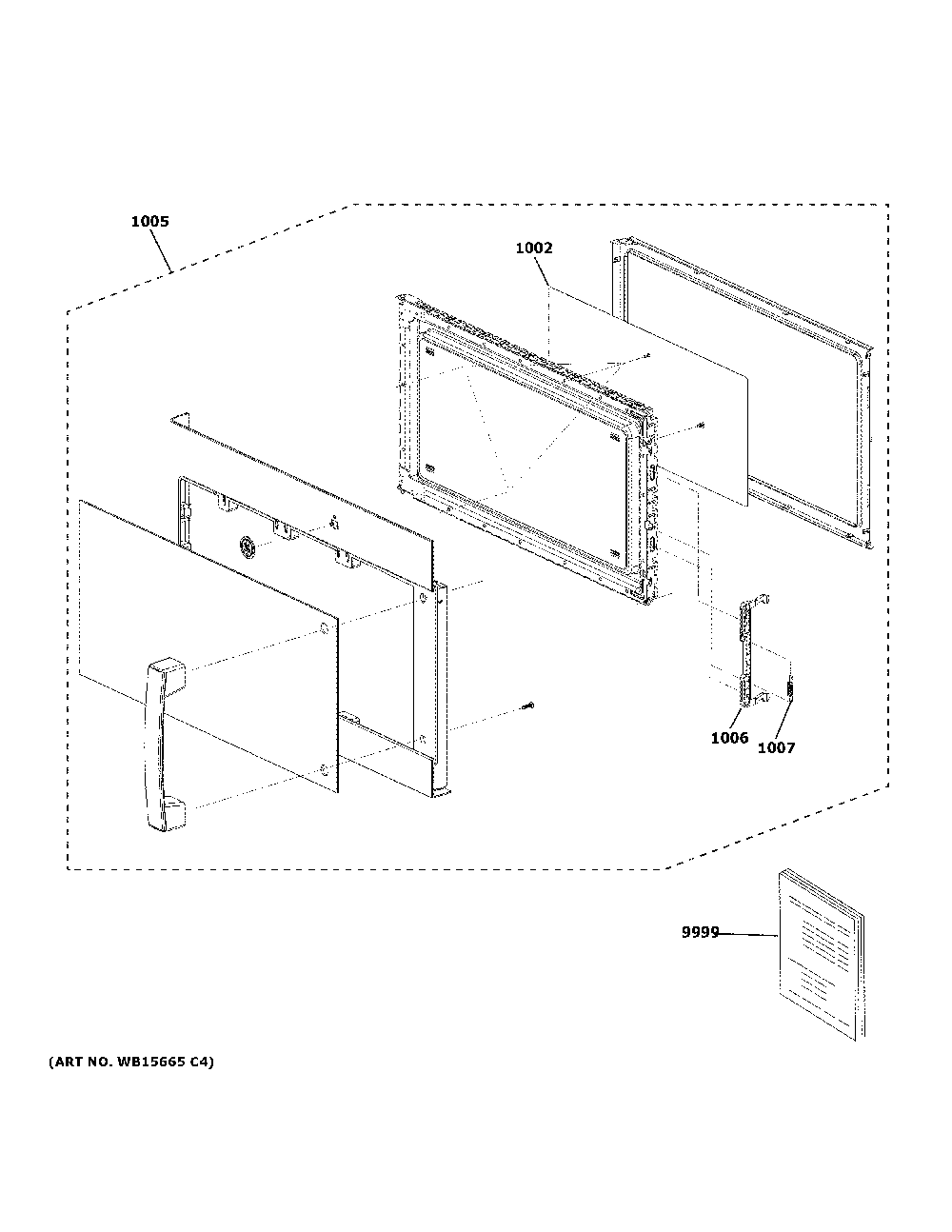 Door Parts Diagram and Parts List for JVM3160DF8CC  General Electric Microwave