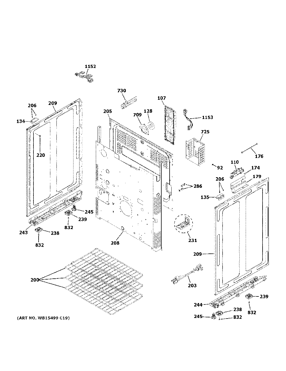 Body parts Diagram and Parts List for PGS960FEL4DS  General Electric Range