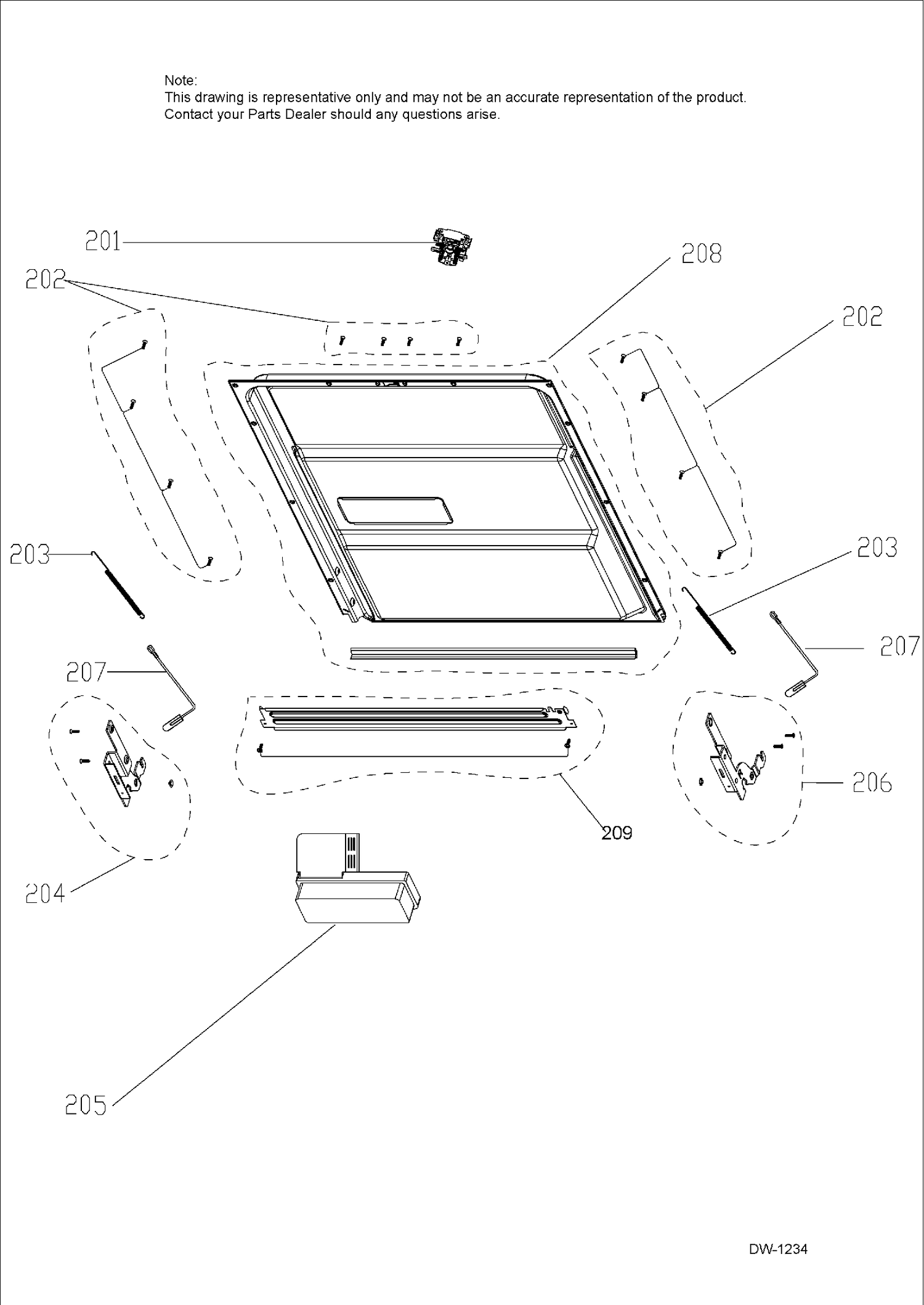 DOOR ASM Diagram and Parts List for GDT650SGF1BB  General Electric Dishwasher