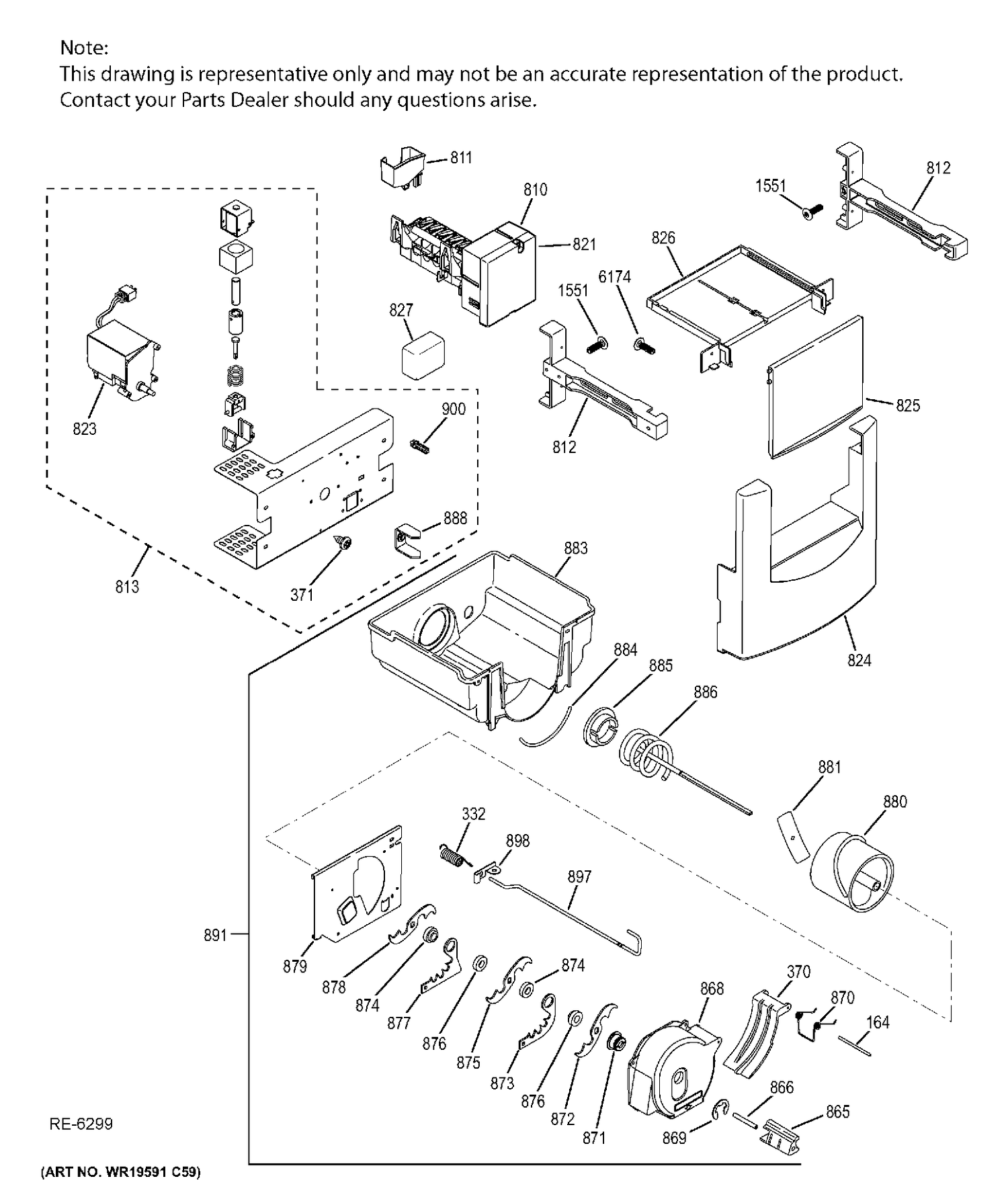 ICE MAKER  DISPENSER Diagram and Parts List for ZISB360DKB  General Electric Refrigerator