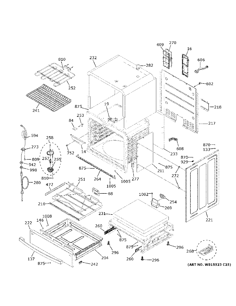 Body Parts Diagram and Parts List for PSS93BP5TS  General Electric Range